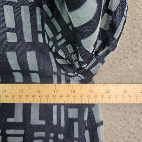 Chicos Lightweight Blue Gray Burnout Jacket Size 0 Geometric Pattern 3/4 Sleeve - Picture 12 of 15